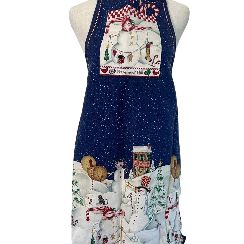 Set of 2 handmade snowman aprons